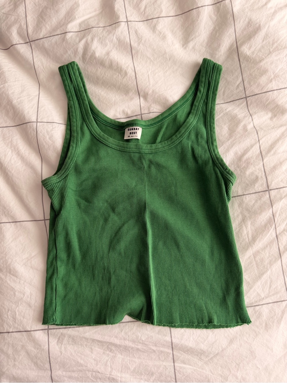Sunday Best Emerald Green Ribbed Tank